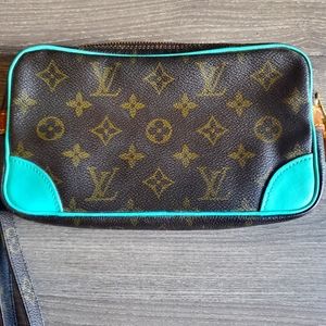 Vintage Louis Vuitton Wristlet with Turquoise